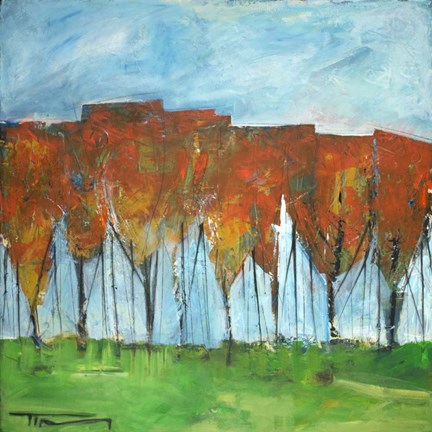 Framed Autumn Patchwork Print