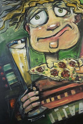 Framed Pete Pilsner Pizza Print