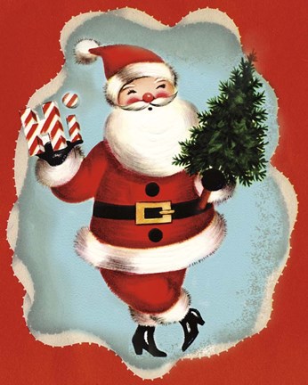 Framed Holiday Santa Print