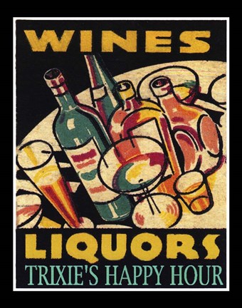 Framed Wine Liquors Print