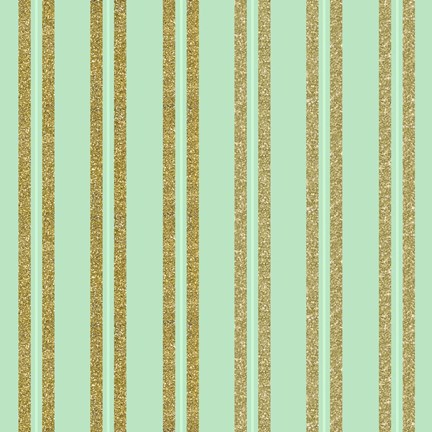 Framed Golden Mint Stripes Print