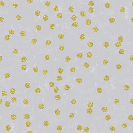 Framed Grey Linen Golden Round Confetti Print
