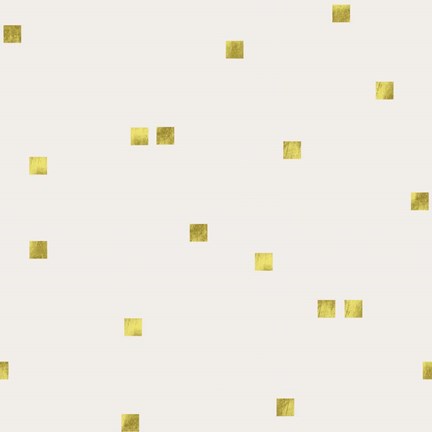Framed Light Cream Golden Squares Confetti Print