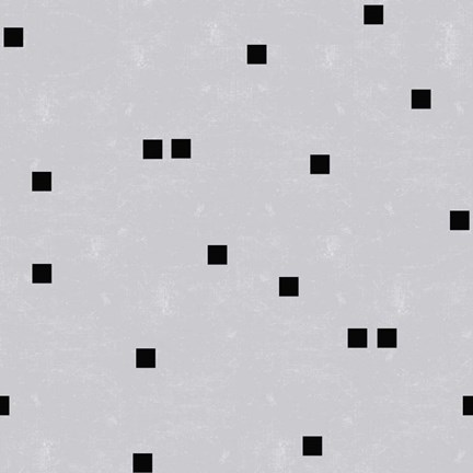 Framed Linen Gray Black Squares Confetti Print