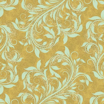 Framed Golden Luna Angel Damask Print