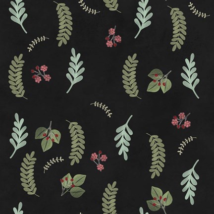 Framed Winter Botaical Pattern Print