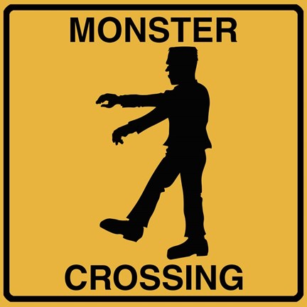 Framed Monster Crossing Print