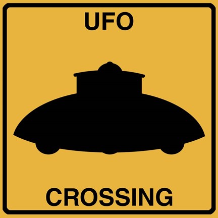 Framed UFO Crossing Print