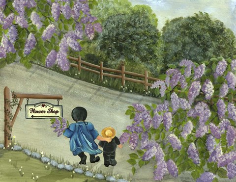 Framed Amish Flower Shop Print