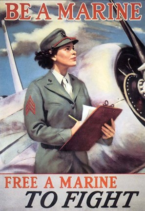 Framed Woman Marines Print