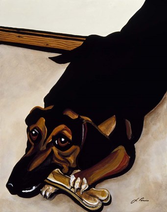 Framed Cleo Enjoying An Afternoon Snack Print