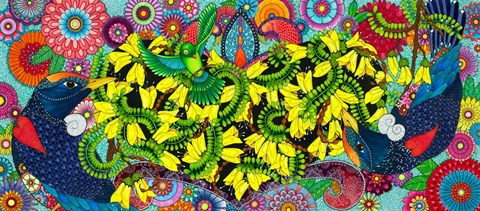 Framed Golden Heart Print