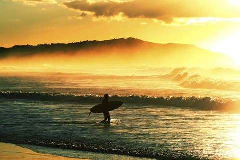 Framed Sunrise Surf Print