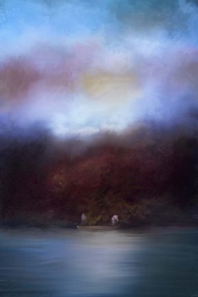 Framed Fishing At Dawn Print