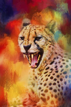 Framed Colorful Expressions Cheetah 2 Print