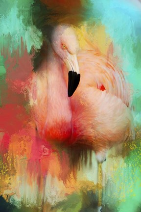 Framed Colorful Expressions Flamingo Print