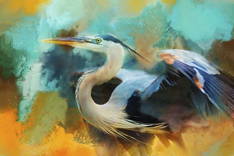 Framed Colorful Expressions Heron Print
