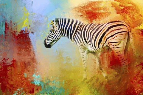 Framed Colorful Expressions Zebra Print