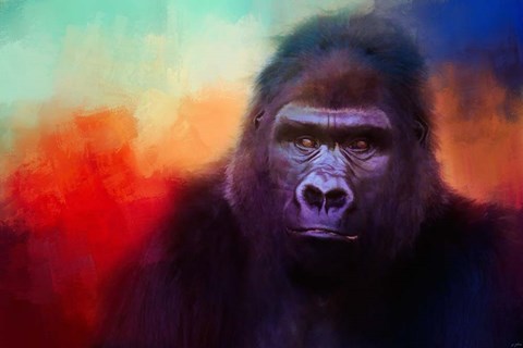 Framed Colorful Expressions Gorilla Print