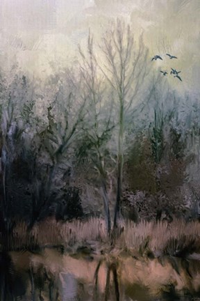 Framed Morning At Fairground Swamp Print