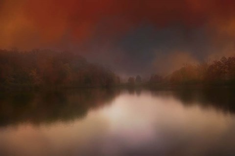 Framed Dreamy Autumn Lake Print