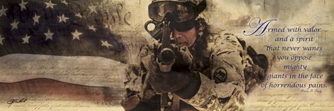 Framed Armed With Valor Print