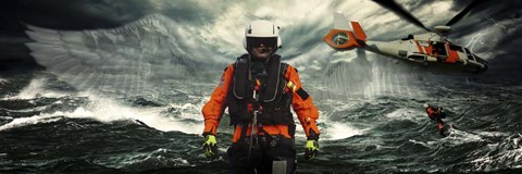 Framed Deep Blue Rescue Print