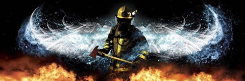 Framed Fireman 11 Print