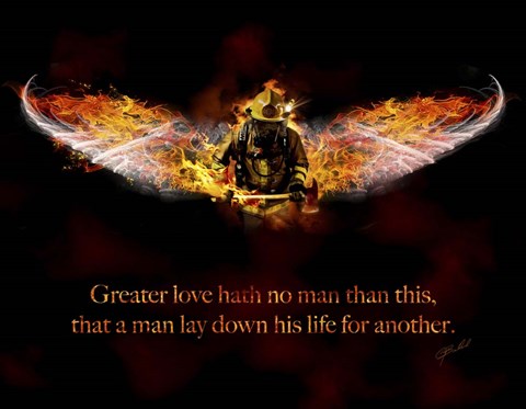 Framed Fireman Print