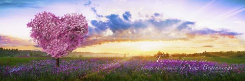 Framed New Beginnings Painted With Text Print