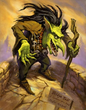 Framed Fantasy Toll Troll Print