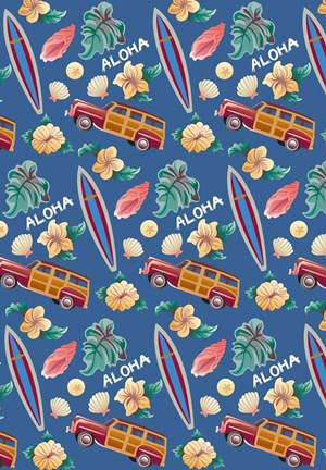 Framed Woody-Surfboard Print