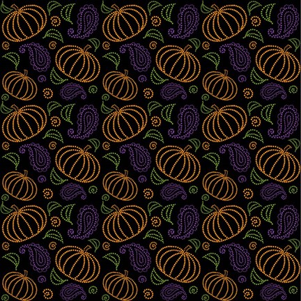 Framed Paisley Pumpkin Pattern Print