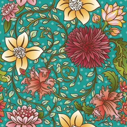 Framed Floral Swirl Print