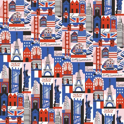 Framed Travel Drop Pattern Print