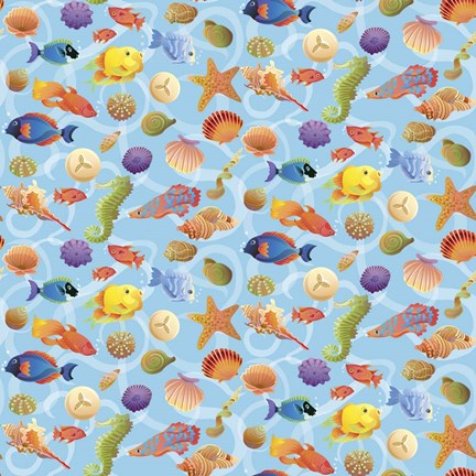 Framed Under The Sea - Half Drop Repeat Print