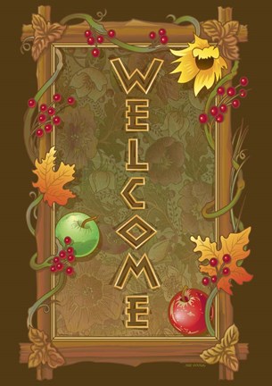 Framed Fall Welcome Flag Print
