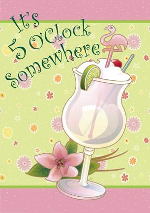 Framed Flamingo Five O&#39;clock Print