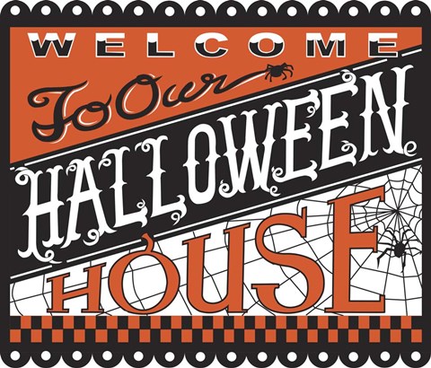 Framed Halloween House Welcome Print