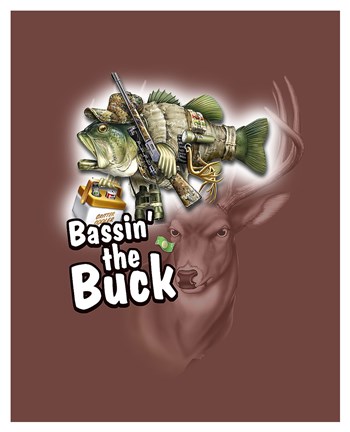 Framed Bassin&#39; the Buck Print