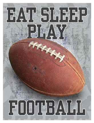 Framed Eat Sleep Play Football Print