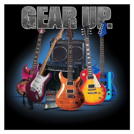 Framed Gear Up Guitars Print