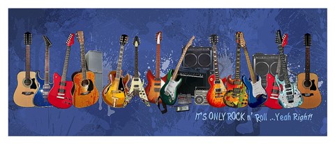 Framed Guitars - It's Only Rock n' Roll Print