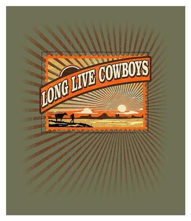 Framed Long Live Cowboys Print