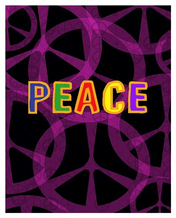 Framed Peace (magenta/black) Print