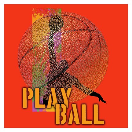 Framed Play Ball Basketball Print