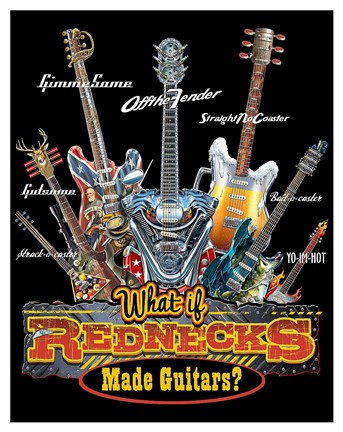Framed Redneck Guitar Print