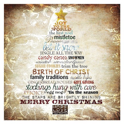 Framed Christmas Tree Subway Art Print