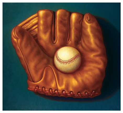 Framed Baseball Mitt I Print