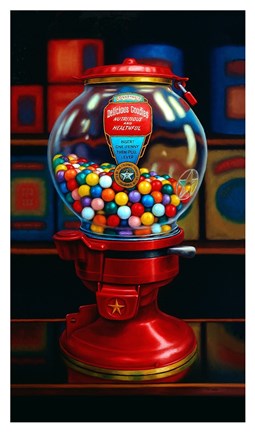 Framed Gumball Machine IV Print